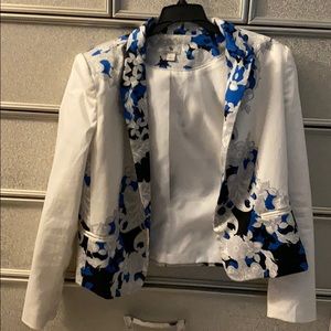 Blue, white, black, and grey Blazer